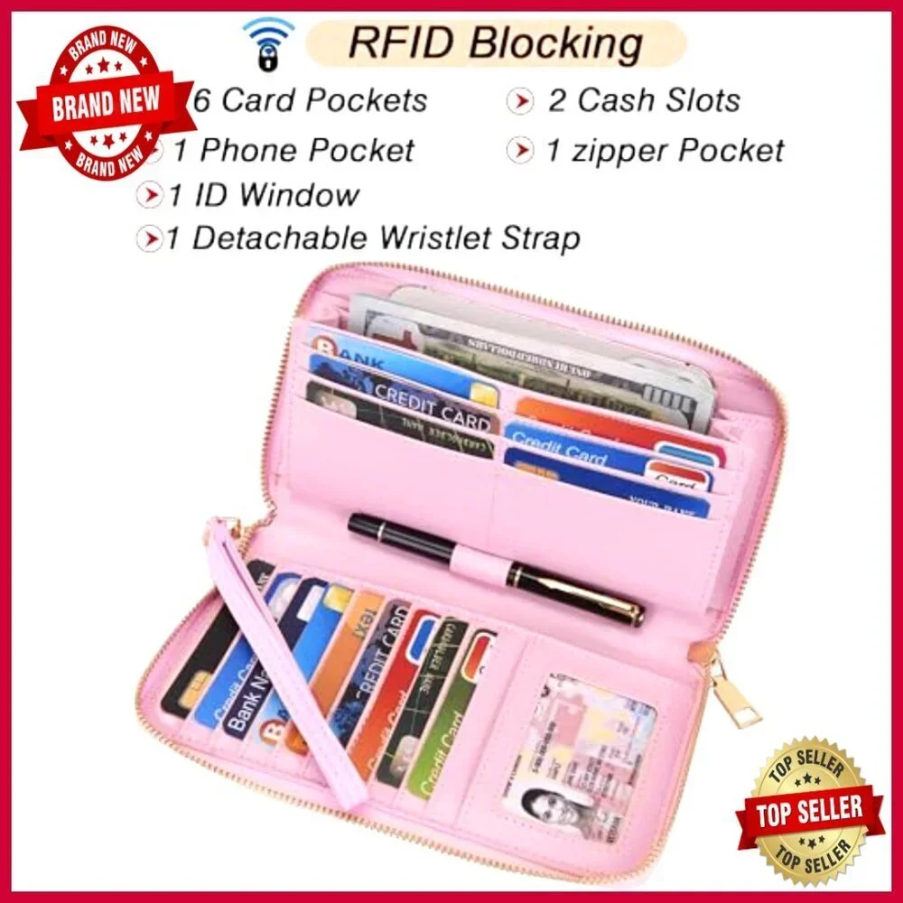 Large Tote with RFID Wallet Set, 3 Compartments, Adjustable Strap